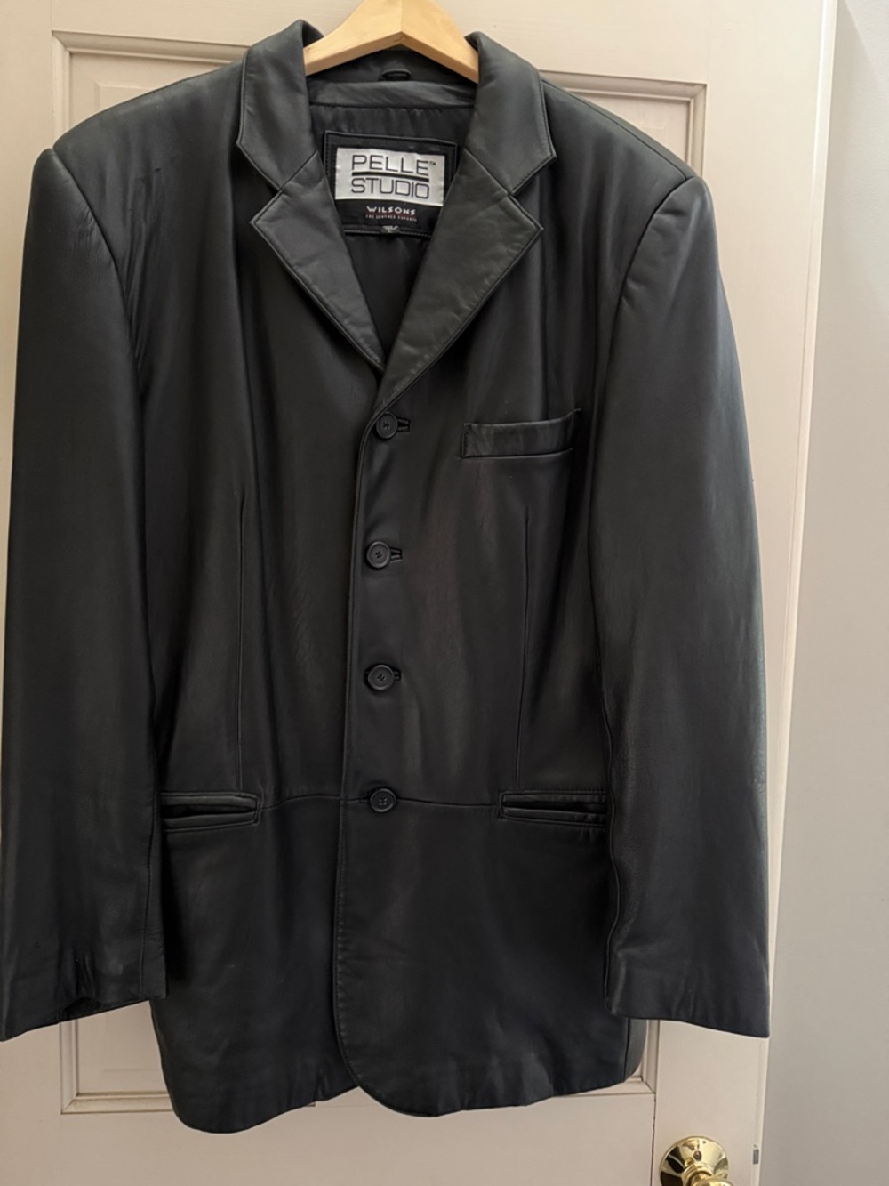 Men’s Wilsons Leather Black Leather Blazer Jacket